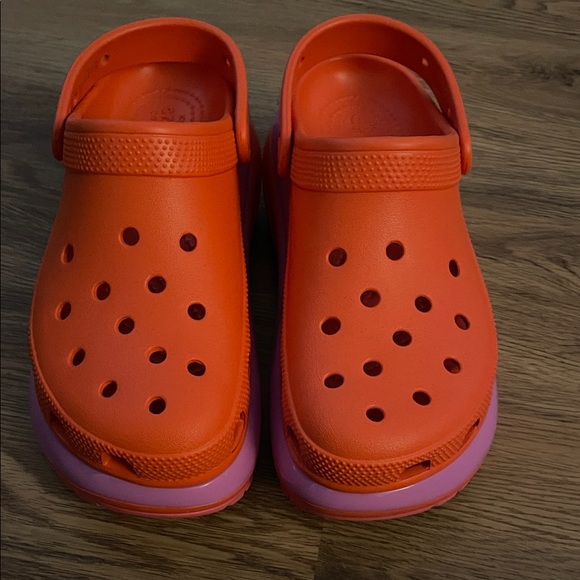 CROCS Shoes - CROCS Orange and Purple platform clogs